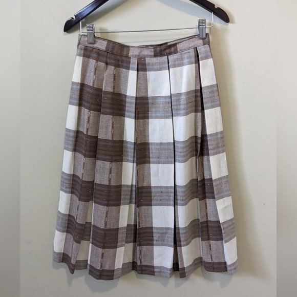 Vintage Pleated  Plaid Skirt - Picture 2 of 7